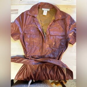 Flying Tomato Tan Faux Leather Jacket